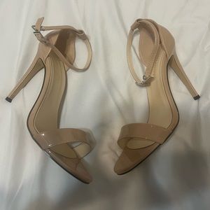 beige open toe heels.